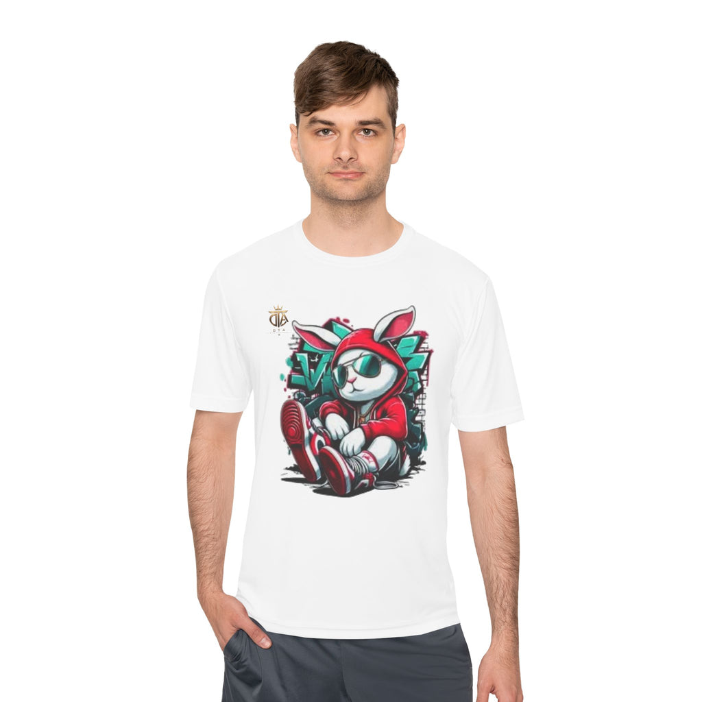 Cat Streetwear Tee — Cool Bunny in Hoodie Graphic Moisture-Wicking Shirt