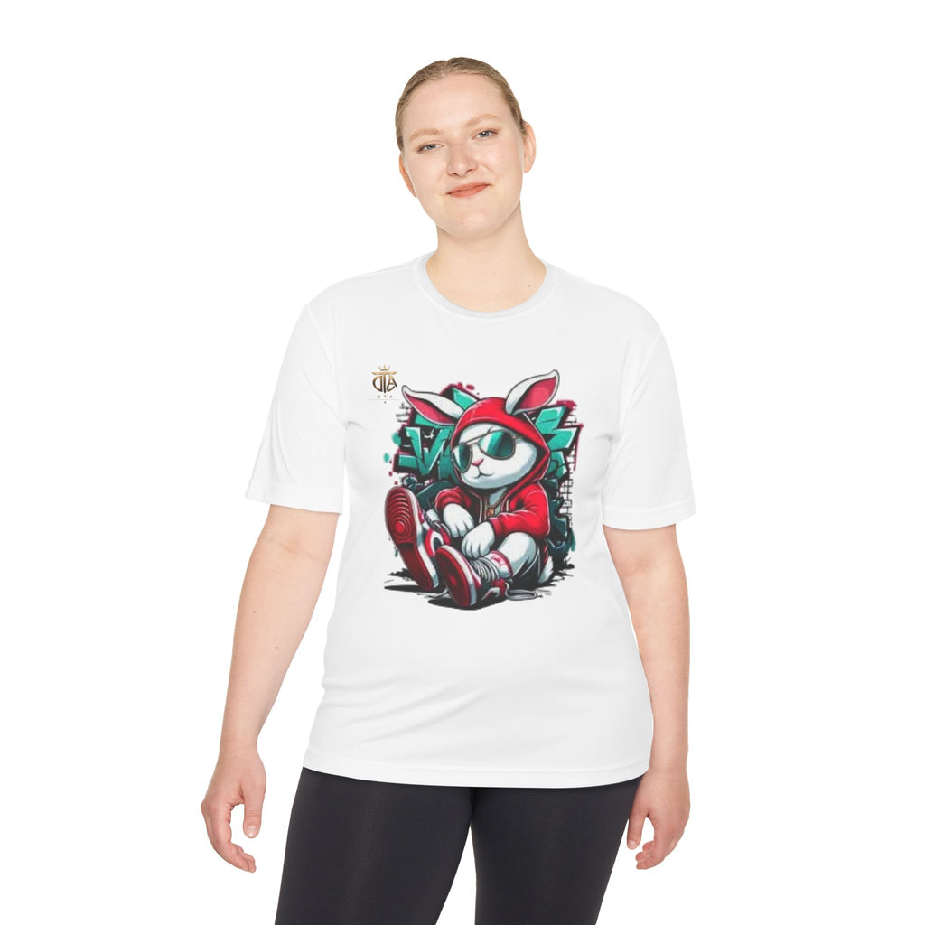 Cat Streetwear Tee — Cool Bunny in Hoodie Graphic Moisture-Wicking Shirt