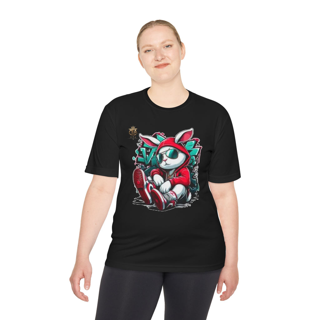 Cat Streetwear Tee — Cool Bunny in Hoodie Graphic Moisture-Wicking Shirt