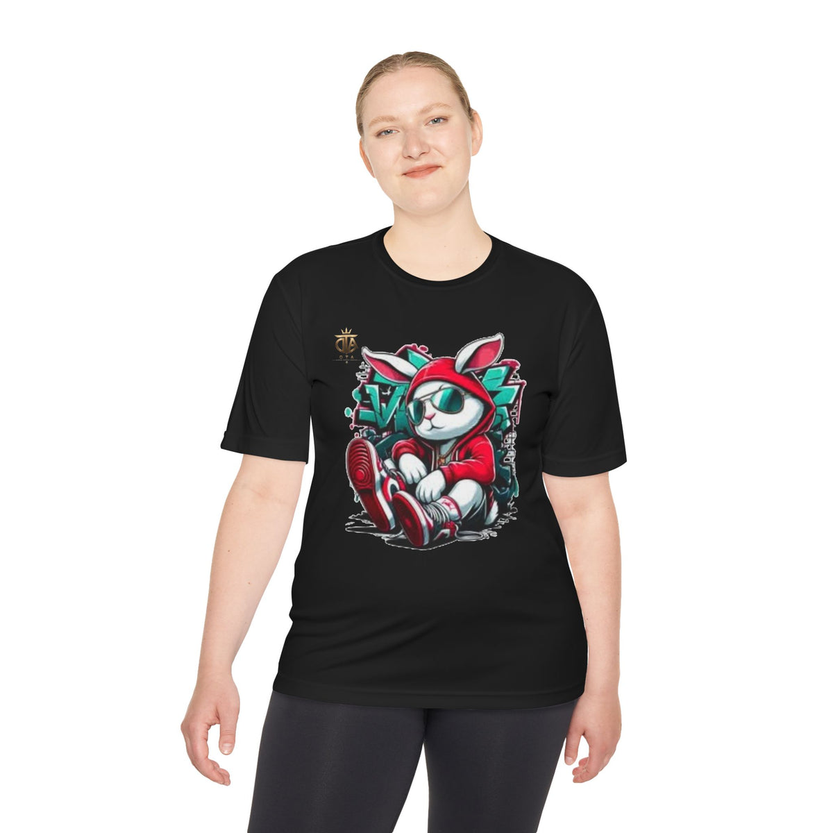 Cat Streetwear Tee — Cool Bunny in Hoodie Graphic Moisture-Wicking Shirt