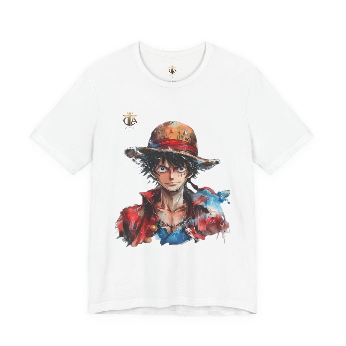 Luffy Watercolor Portrait T-Shirt — Anime Straw Hat Crew Tee