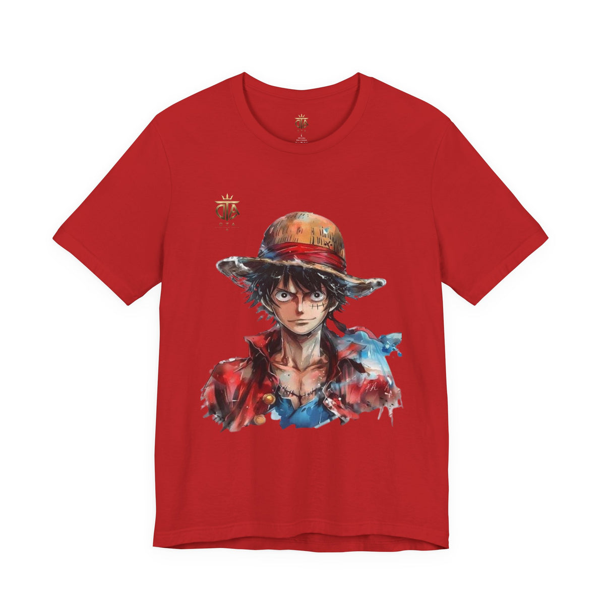 Luffy Watercolor Portrait T-Shirt — Anime Straw Hat Crew Tee