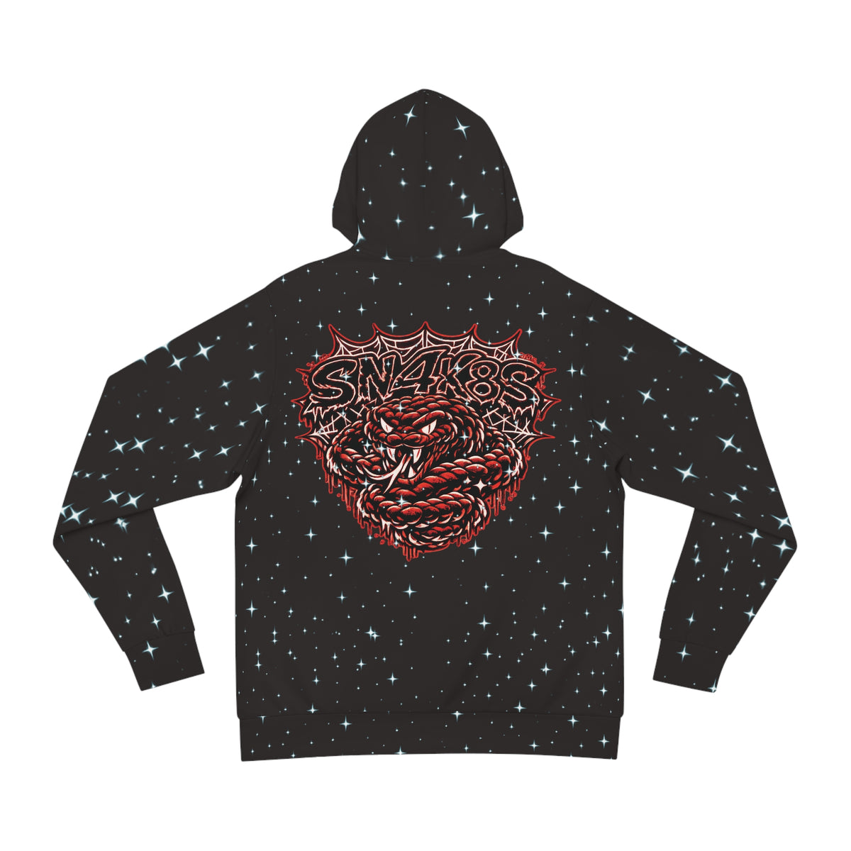 SN4k8S Graphic Hoodie — 'SN4K8S' Retro Streetwear All-Over Print