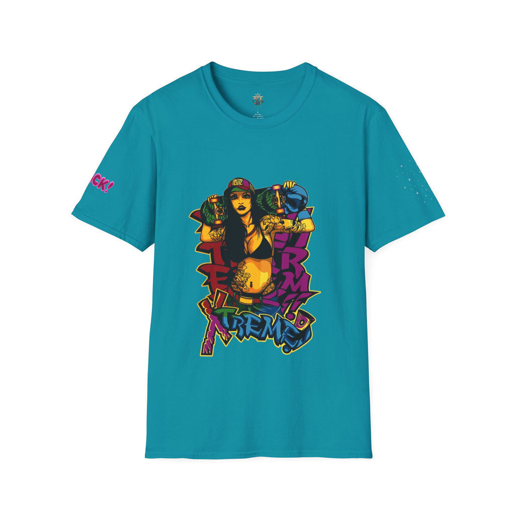 Graphic Tee — Retro Urban Girl Skateboard Street Art Design
