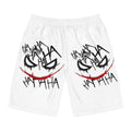 Men's Board Shorts — Distressed Joker Smile & Pink Graffiti Teddy All-Over Print