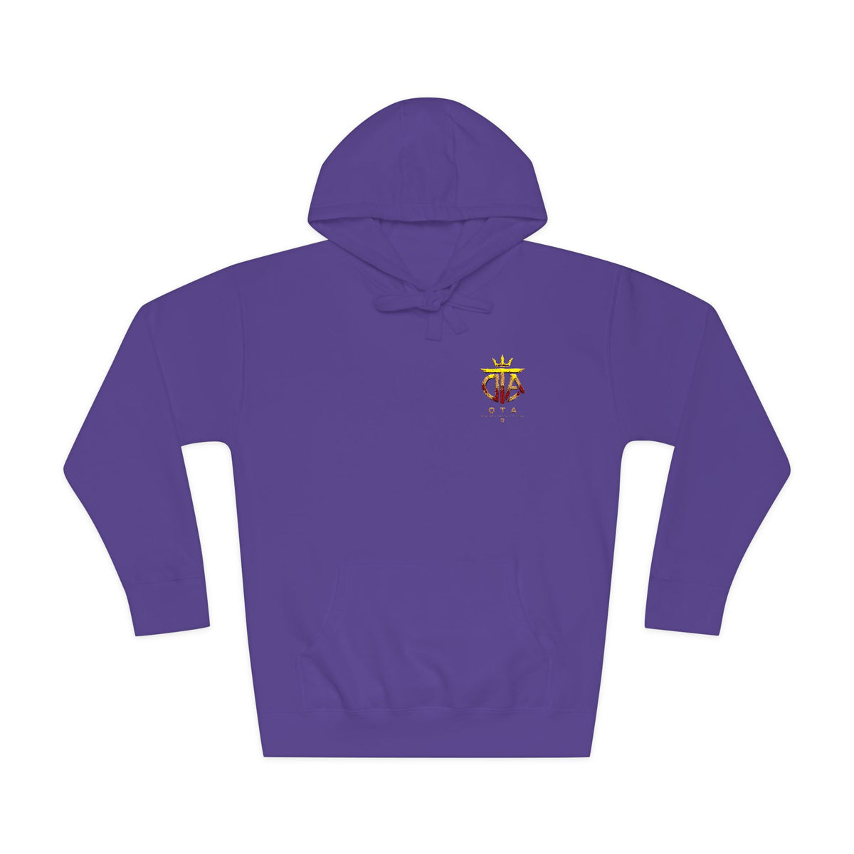 Star Crown Crest Hoodie — Small Chest Graphic, Regal Floral Emblem