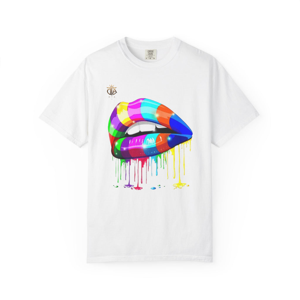Paint Drip Rainbow Lips T-Shirt