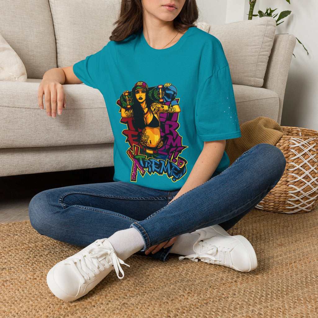 Graphic Tee — Retro Urban Girl Skateboard Street Art Design