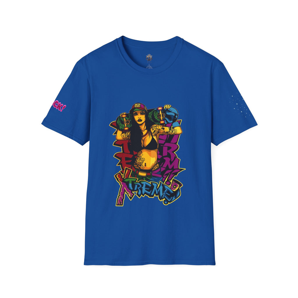 Graphic Tee — Retro Urban Girl Skateboard Street Art Design