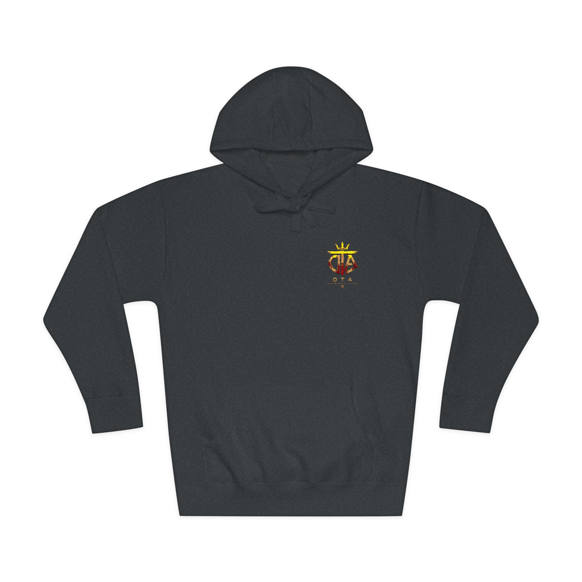 Star Crown Crest Hoodie — Small Chest Graphic, Regal Floral Emblem