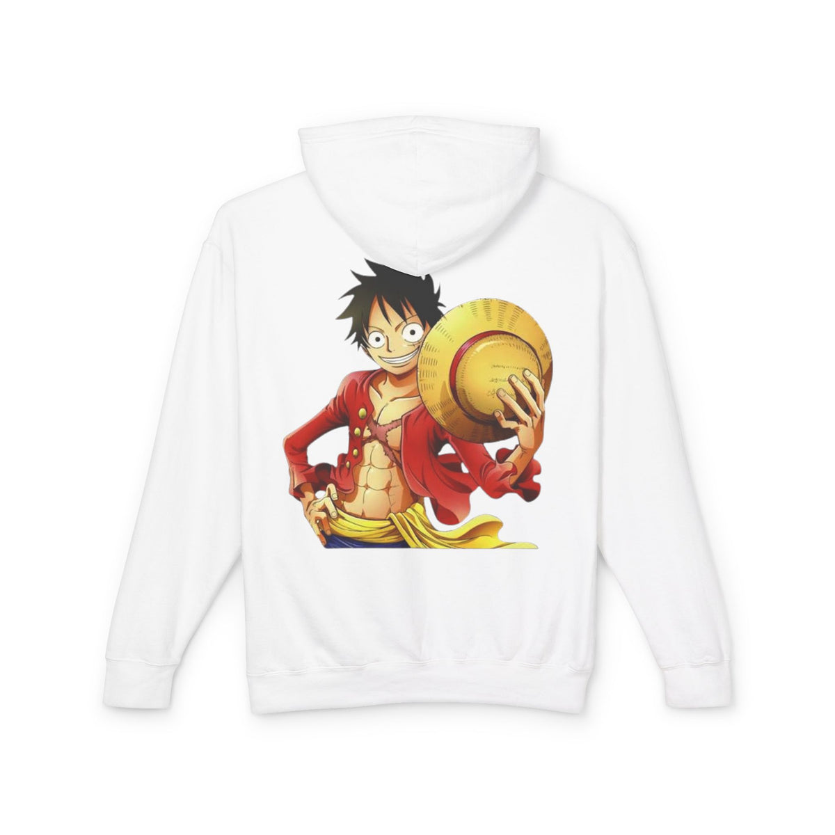 Anime Straw Hat Pirate Hoodie — Luffy Portrait Graphic Sweatshirt