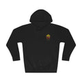 Star Crown Crest Hoodie — Small Chest Graphic, Regal Floral Emblem