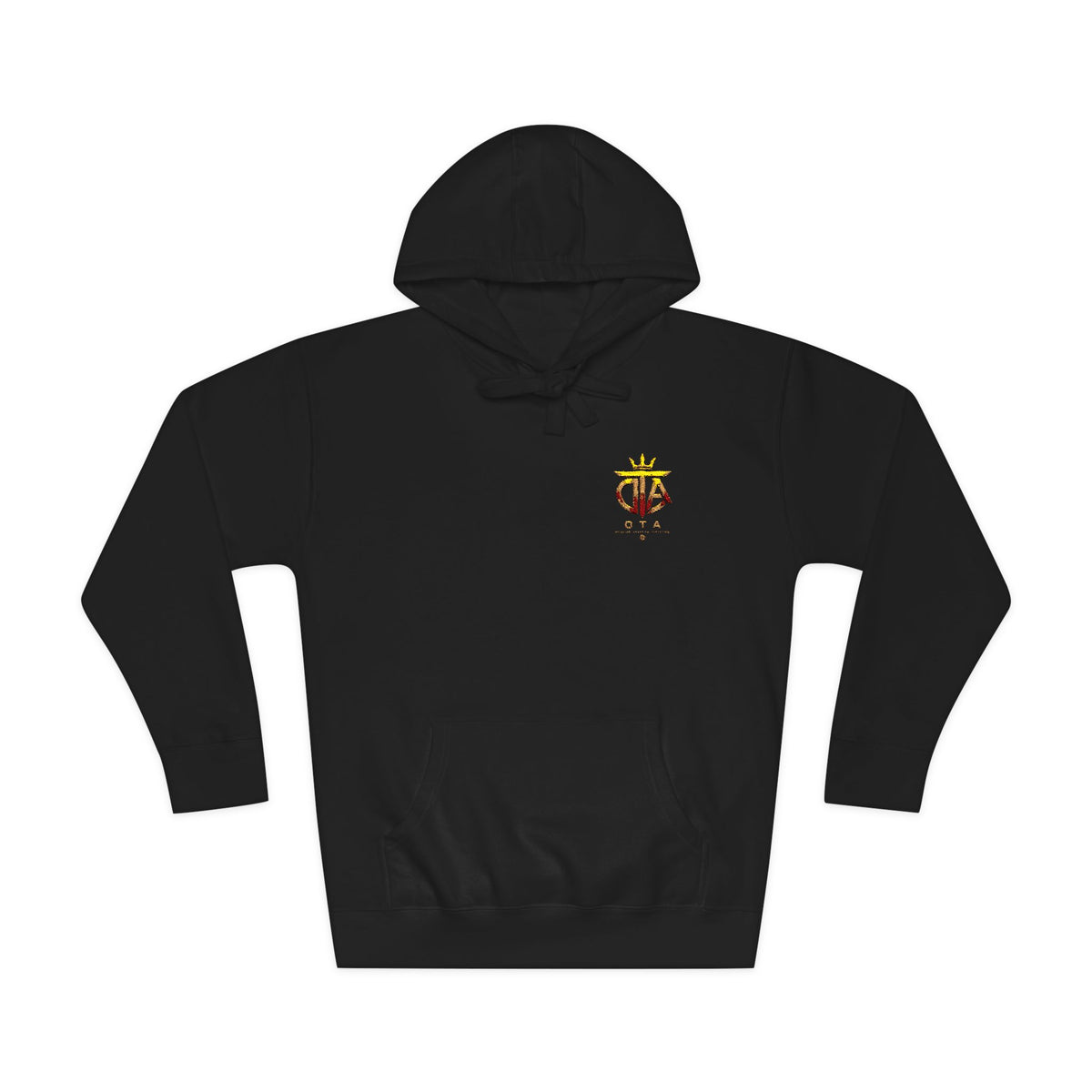 Star Crown Crest Hoodie — Small Chest Graphic, Regal Floral Emblem