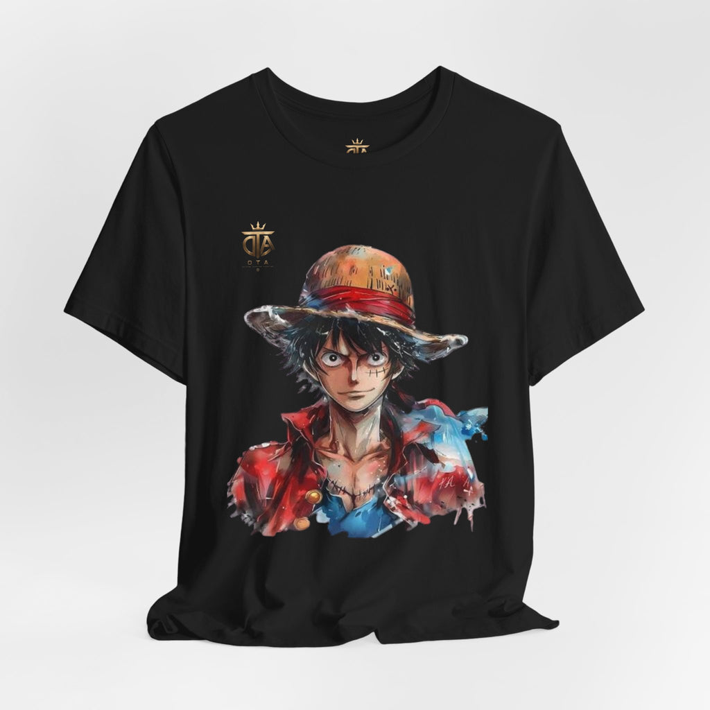 Luffy Watercolor Portrait T-Shirt — Anime Straw Hat Crew Tee