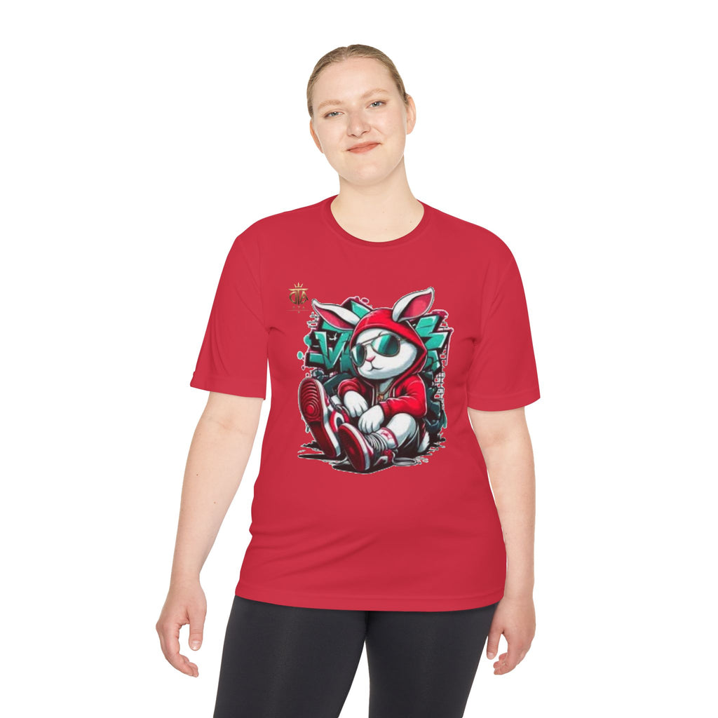 Cat Streetwear Tee — Cool Bunny in Hoodie Graphic Moisture-Wicking Shirt