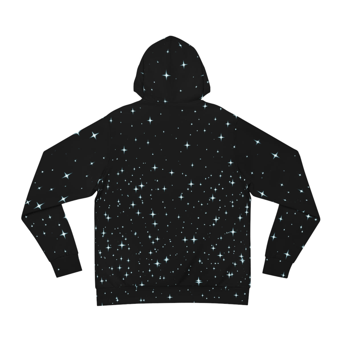 Starry 'BACK!' Graphic Hoodie — Neon Bubble Letter Space Sweatshirt