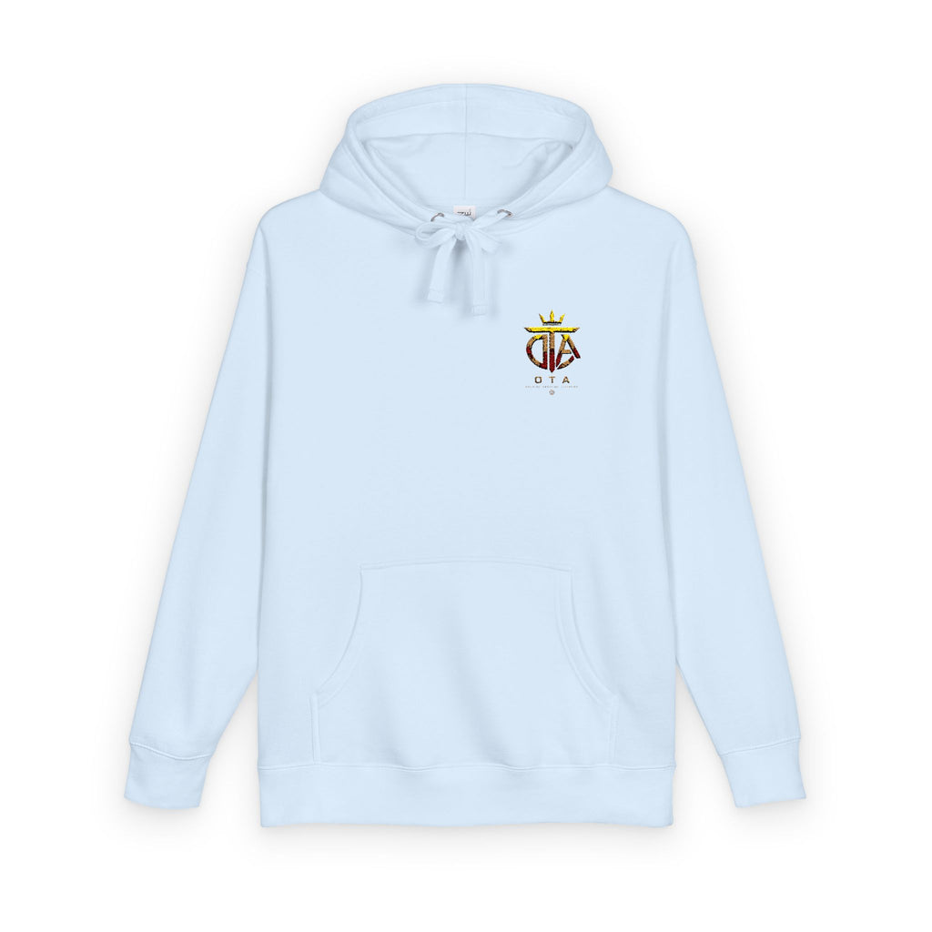 Star Crown Crest Hoodie — Small Chest Graphic, Regal Floral Emblem