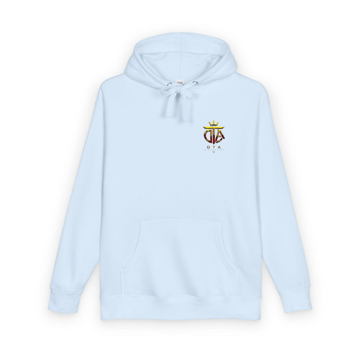 Star Crown Crest Hoodie — Small Chest Graphic, Regal Floral Emblem