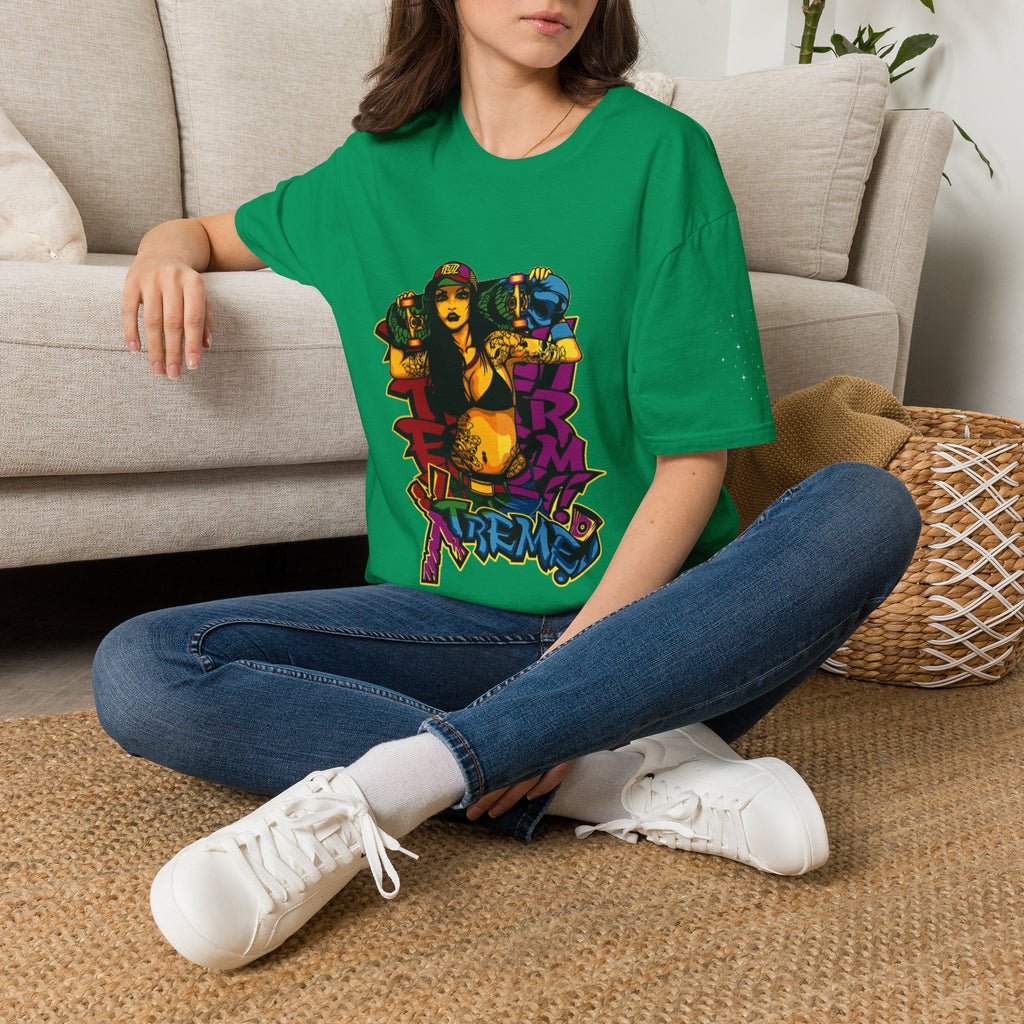 Graphic Tee — Retro Urban Girl Skateboard Street Art Design