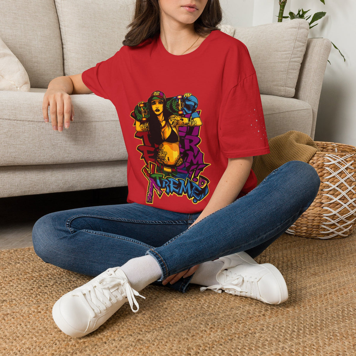 Graphic Tee — Retro Urban Girl Skateboard Street Art Design