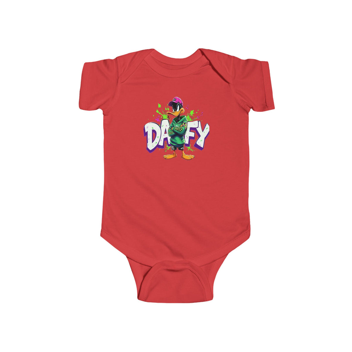 Duck Graphic Infant Bodysuit — "Ducky" Colorful Cartoon Baby Onesie