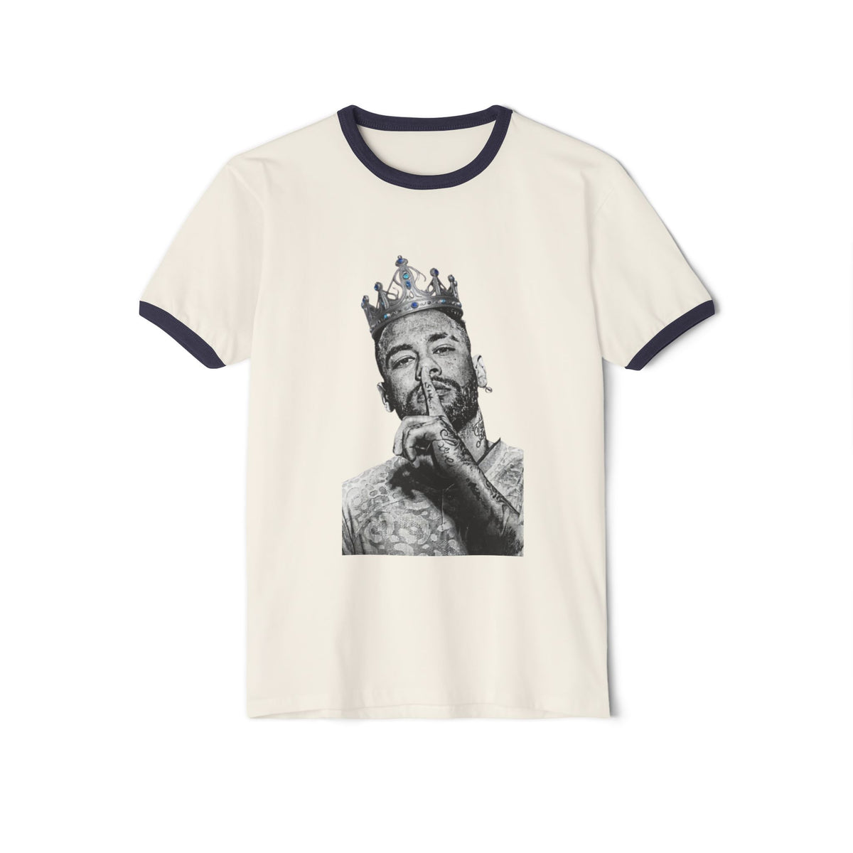 NEYMAR Ringer Tee — Crowned Portrait Graphic T-Shirt