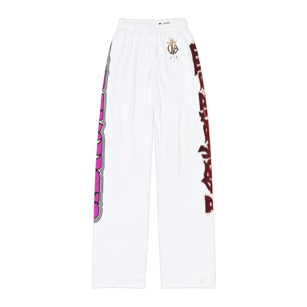 Kids Lounge Pants — White Street Graffiti Print AOP
