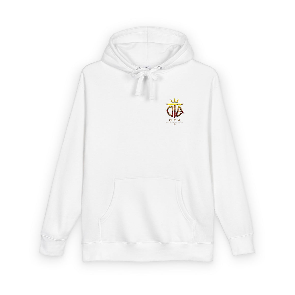 Star Crown Crest Hoodie — Small Chest Graphic, Regal Floral Emblem