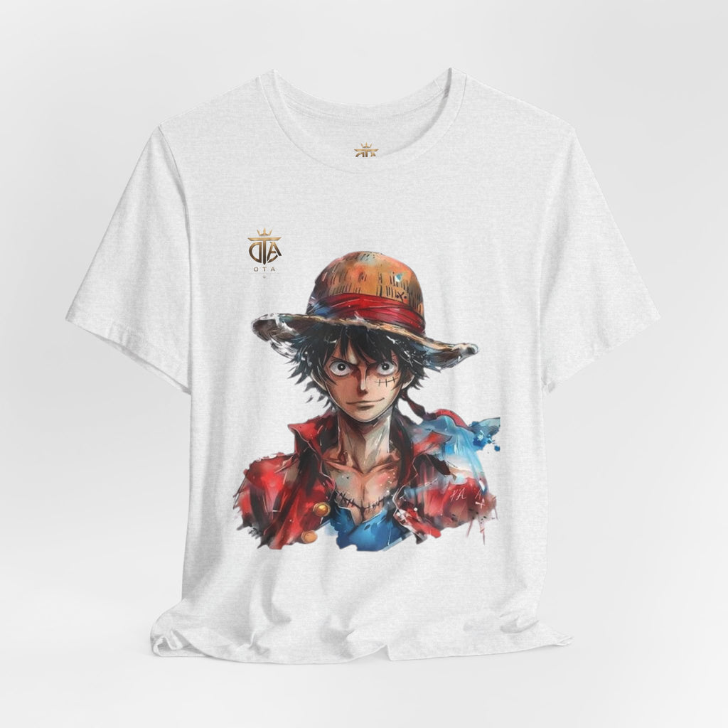 Luffy Watercolor Portrait T-Shirt — Anime Straw Hat Crew Tee