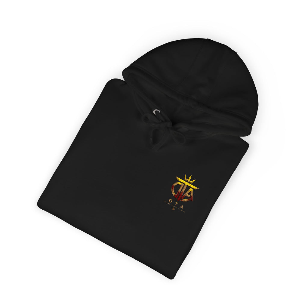 Star Crown Crest Hoodie — Small Chest Graphic, Regal Floral Emblem