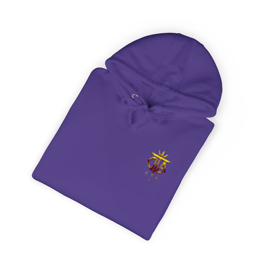 Star Crown Crest Hoodie — Small Chest Graphic, Regal Floral Emblem