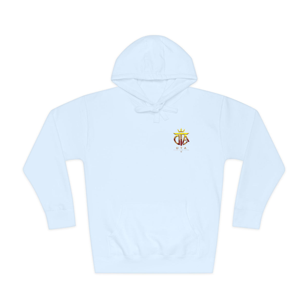 Star Crown Crest Hoodie — Small Chest Graphic, Regal Floral Emblem