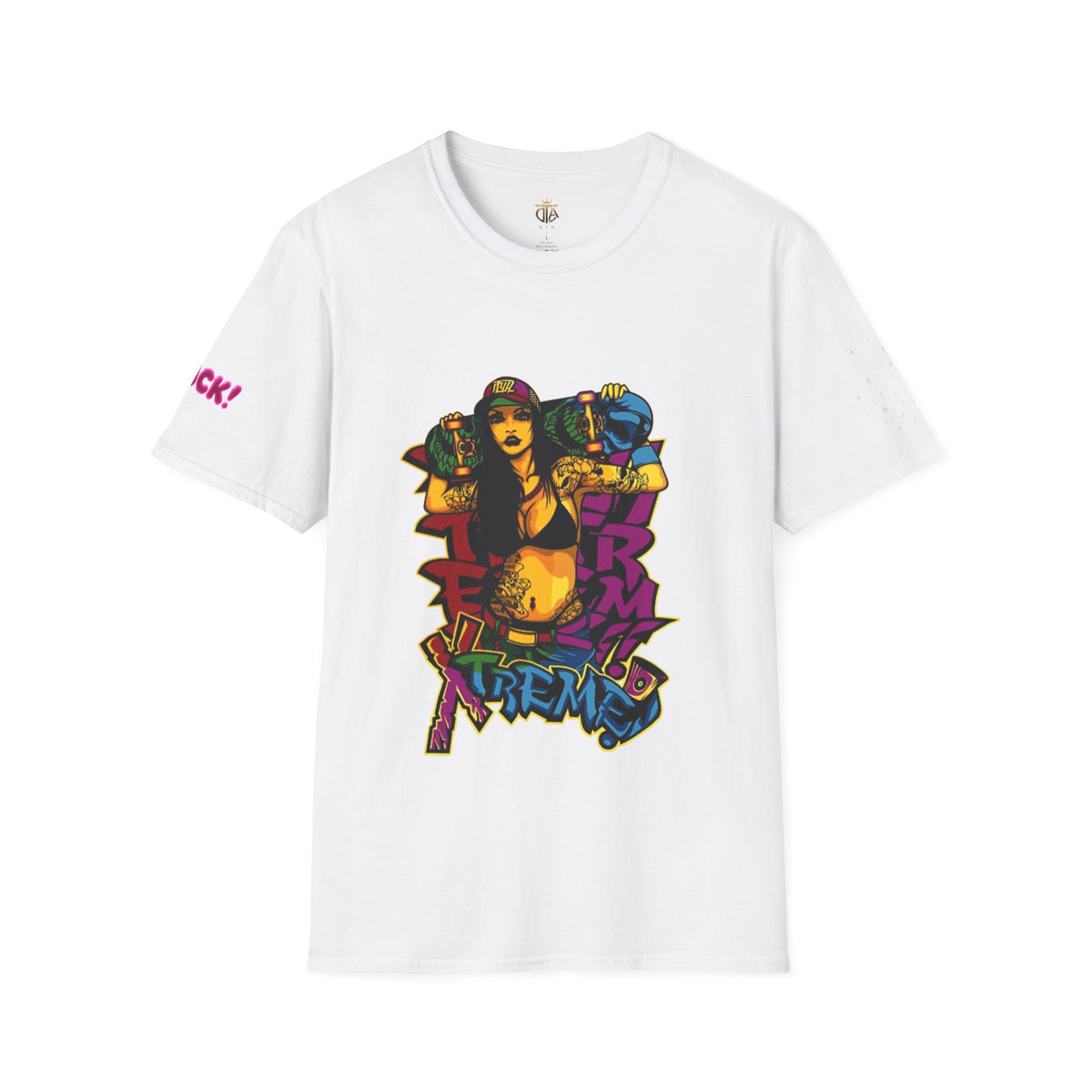 Graphic Tee — Retro Urban Girl Skateboard Street Art Design