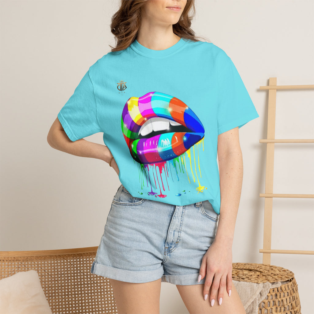 Paint Drip Rainbow Lips T-Shirt