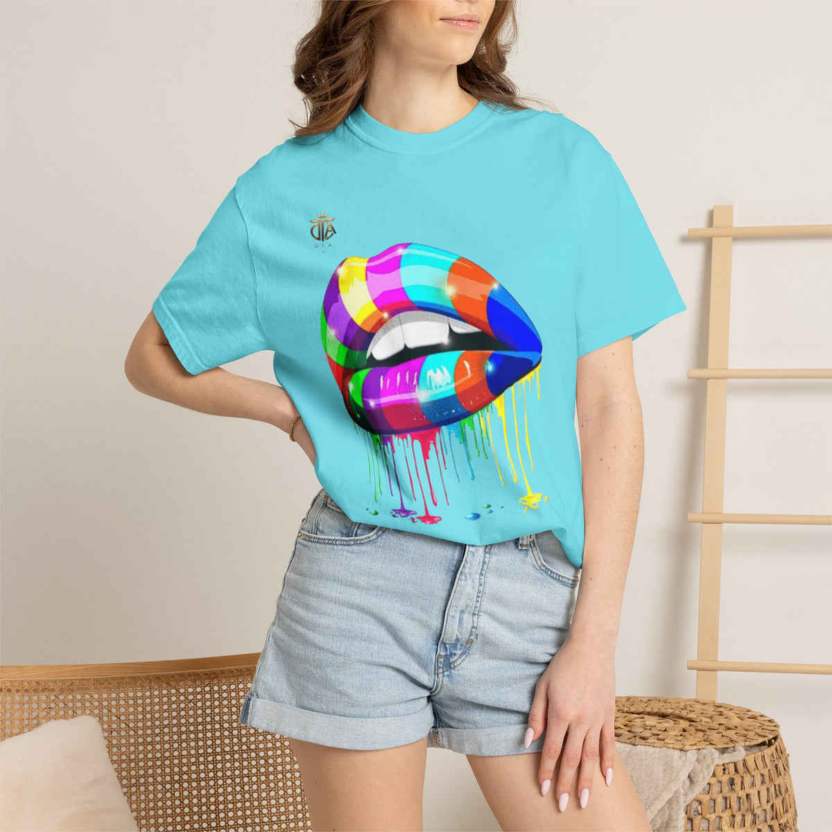 Paint Drip Rainbow Lips T-Shirt