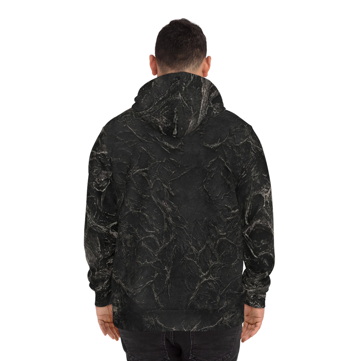 Gothic Marble Angel Hoodie – "Discipline Builds Destiny" All-Over Print