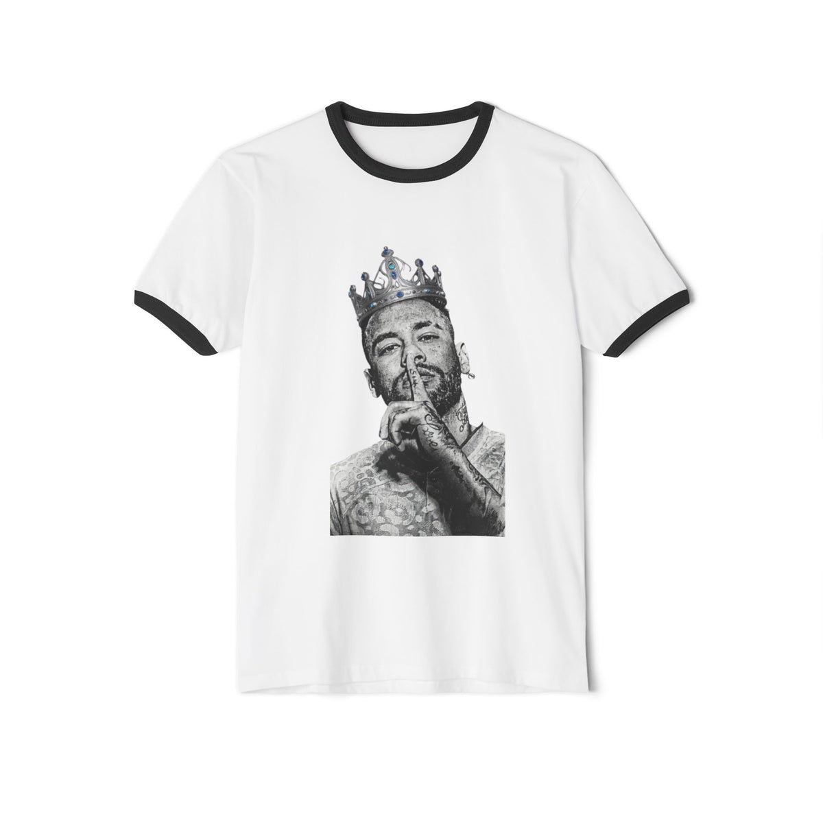 NEYMAR Ringer Tee — Crowned Portrait Graphic T-Shirt