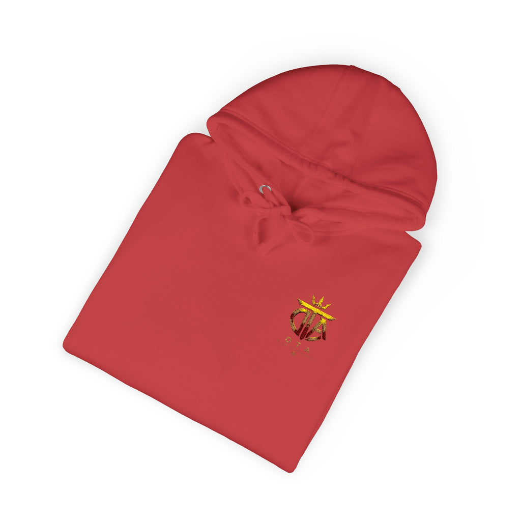 Star Crown Crest Hoodie — Small Chest Graphic, Regal Floral Emblem