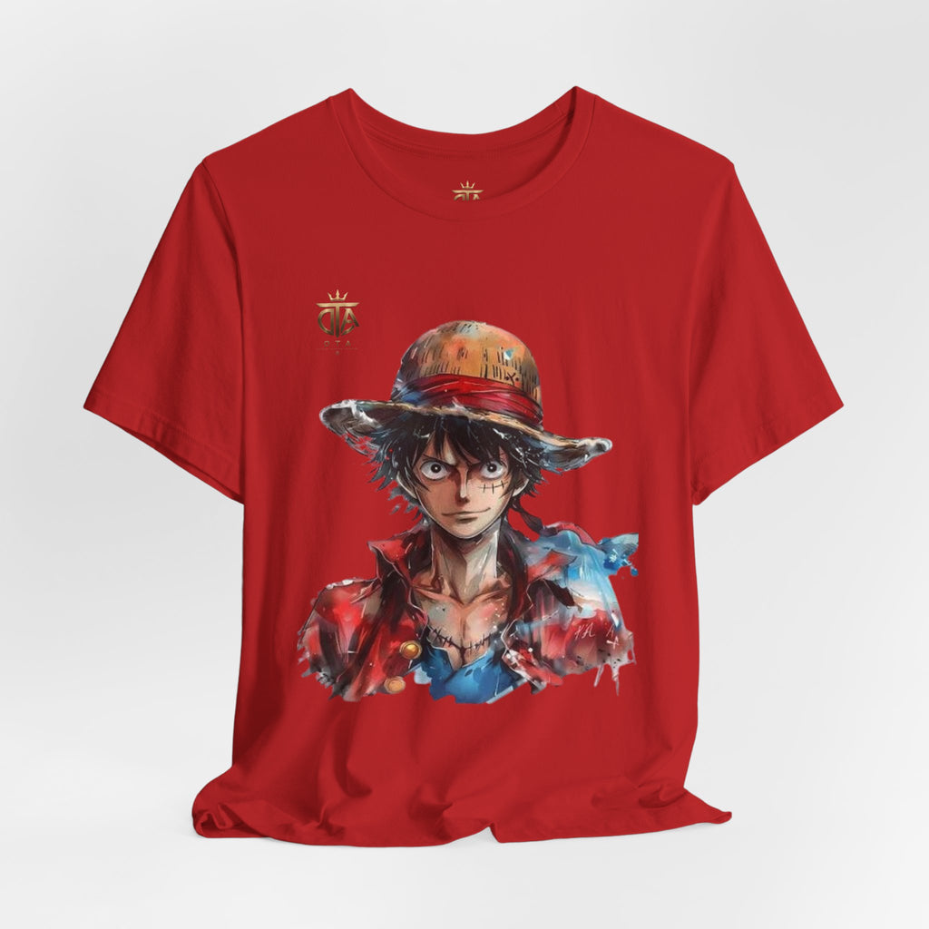 Luffy Watercolor Portrait T-Shirt — Anime Straw Hat Crew Tee