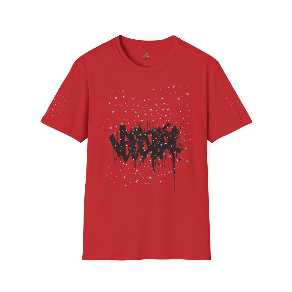 Abstract Urban Graffiti T-Shirt — Edgy Black Splatter Streetwear Tee
