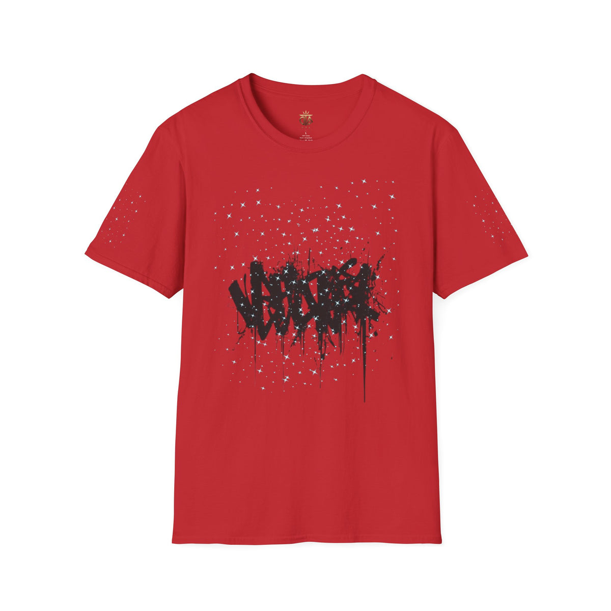 Abstract Urban Graffiti T-Shirt — Edgy Black Splatter Streetwear Tee