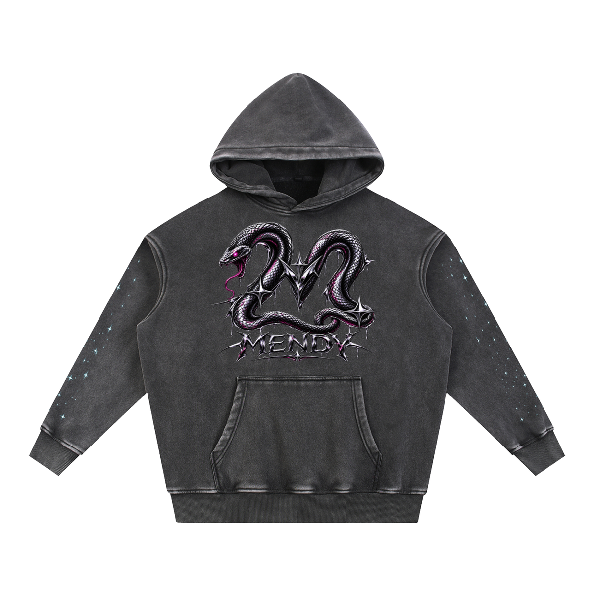 MENDY SNAKE Wash Fleece Oversize Hoodie