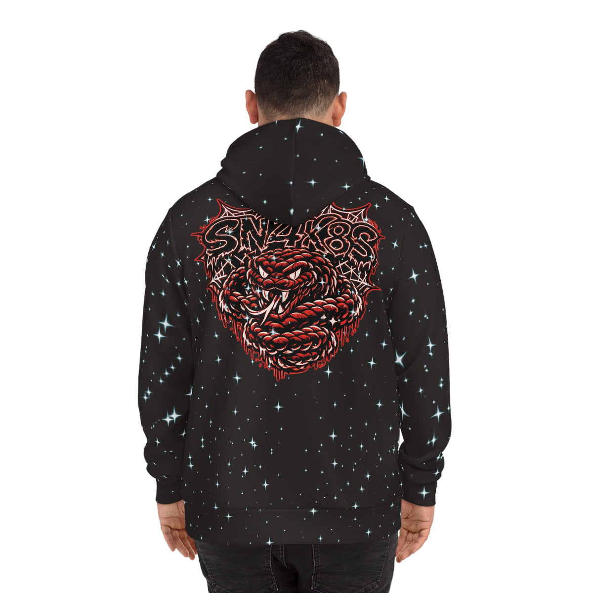 SN4k8S Graphic Hoodie — 'SN4K8S' Retro Streetwear All-Over Print