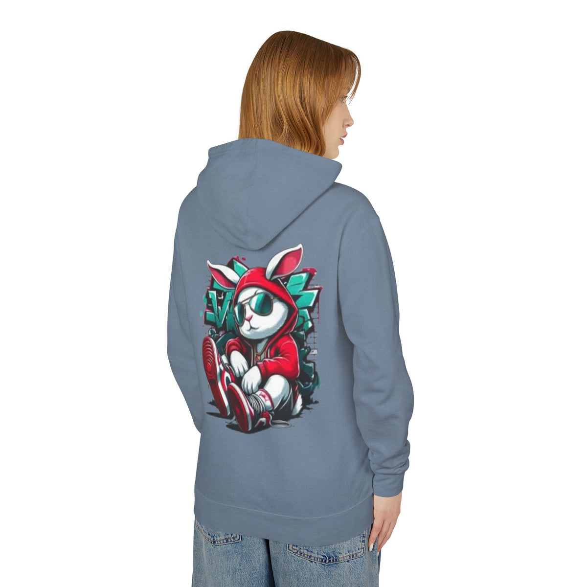 Street Bunny Graphic Hoodie — Cool Urban Bunny Pullover