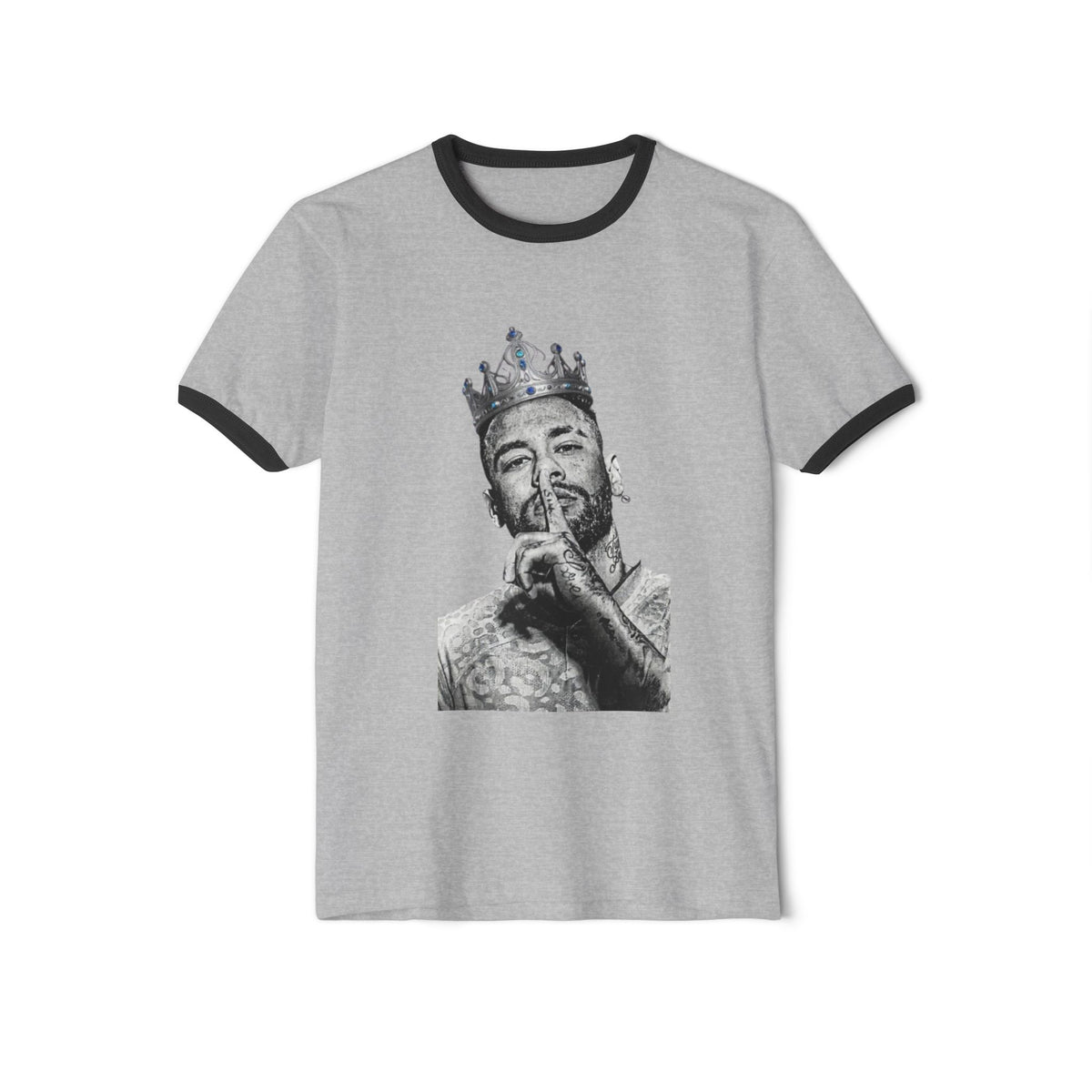 NEYMAR Ringer Tee — Crowned Portrait Graphic T-Shirt