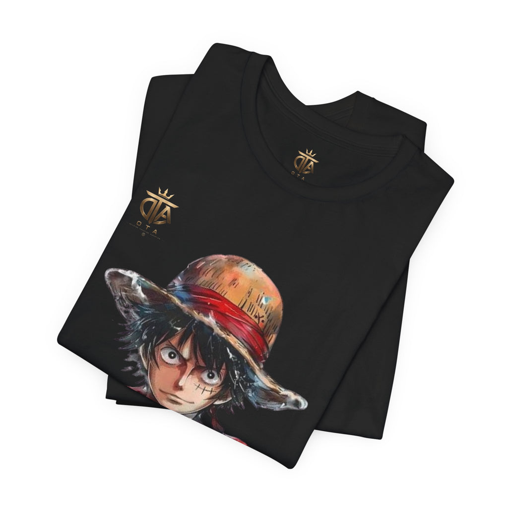 Luffy Watercolor Portrait T-Shirt — Anime Straw Hat Crew Tee