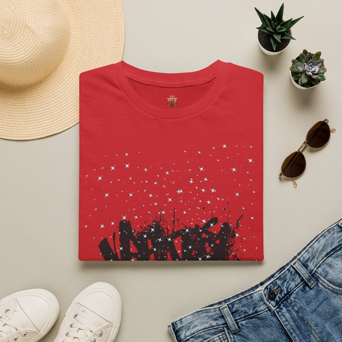 Abstract Urban Graffiti T-Shirt — Edgy Black Splatter Streetwear Tee
