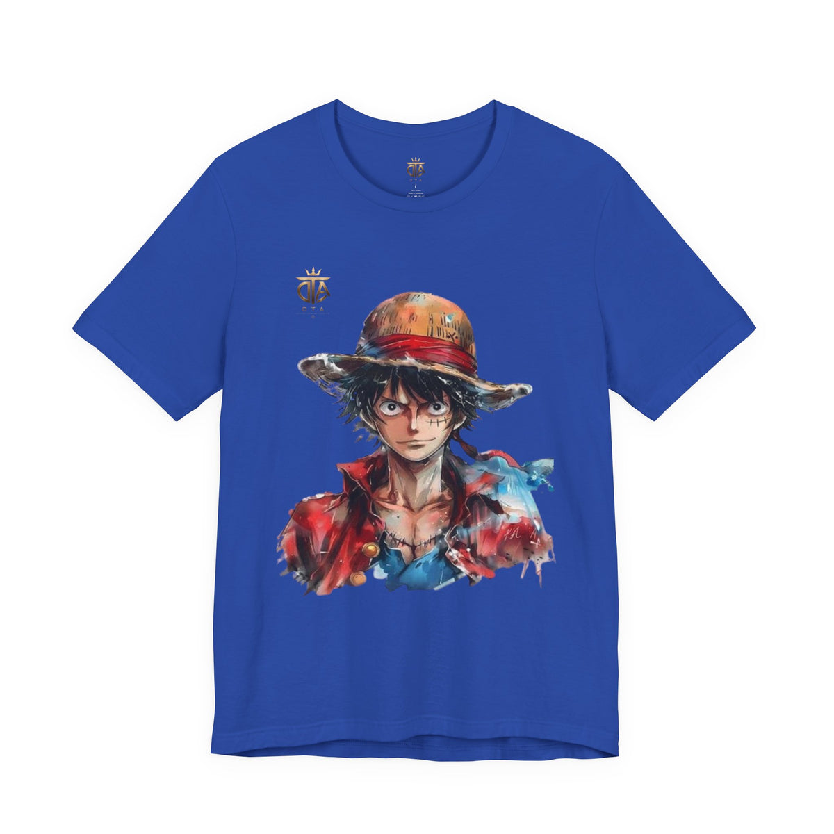 Luffy Watercolor Portrait T-Shirt — Anime Straw Hat Crew Tee