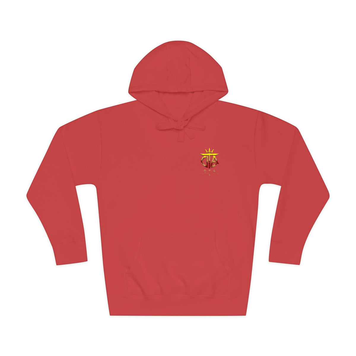 Star Crown Crest Hoodie — Small Chest Graphic, Regal Floral Emblem
