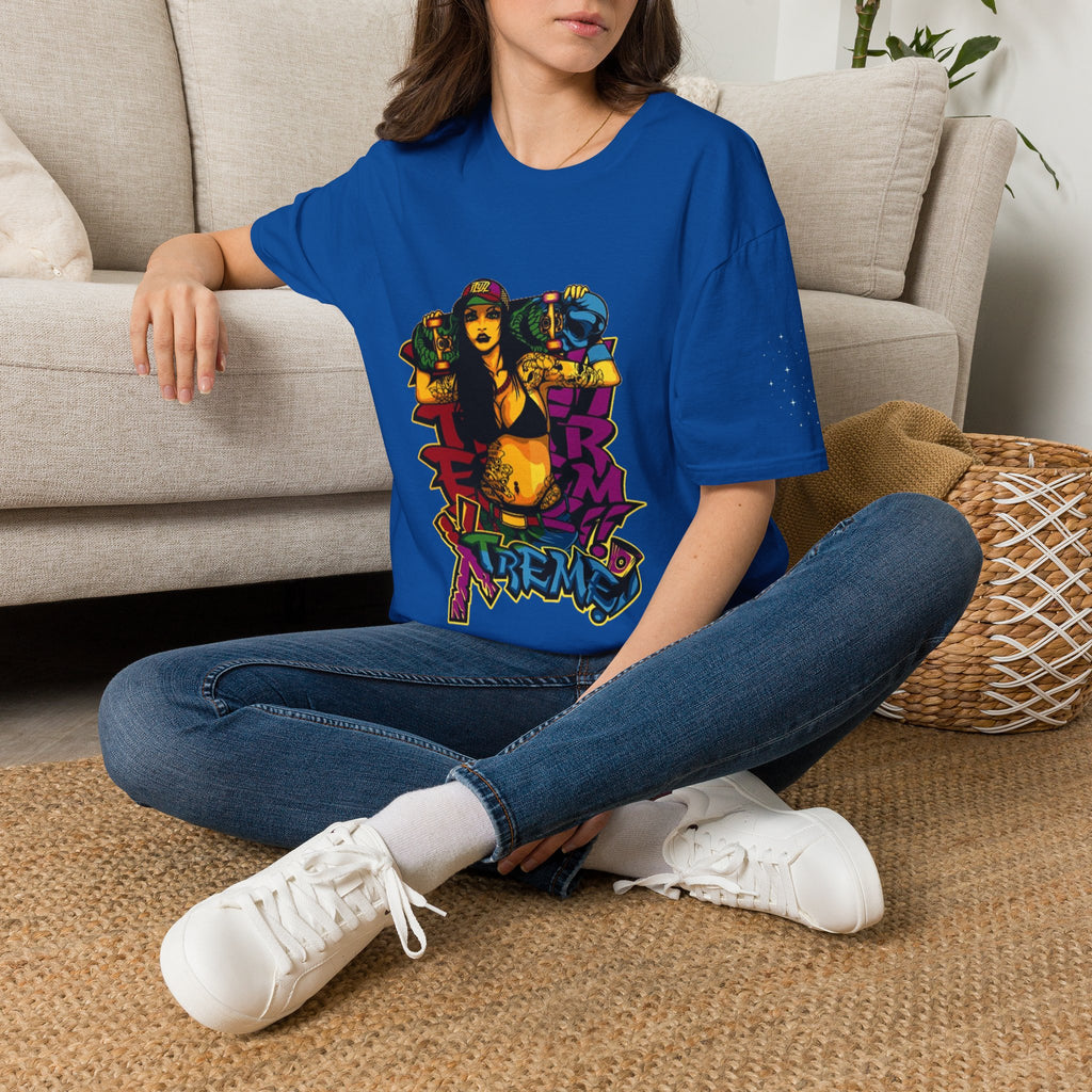 Graphic Tee — Retro Urban Girl Skateboard Street Art Design